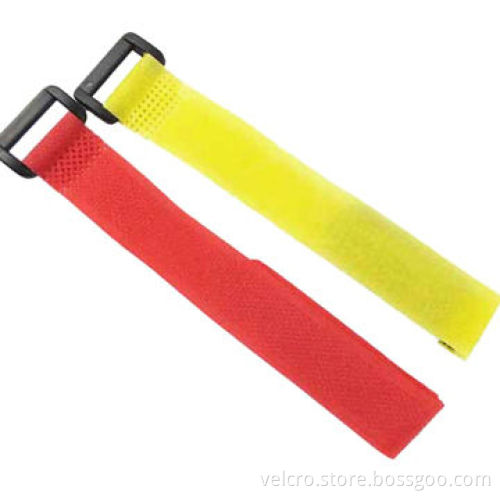 Hook-and-loop strap with buckle